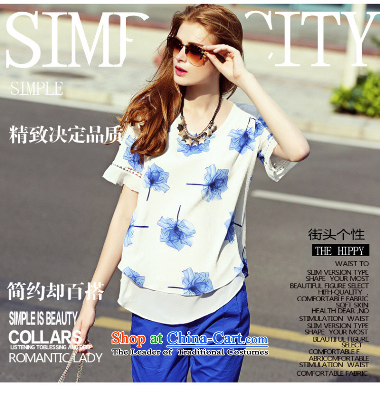 Morning to to increase the number of female new summer 2015, Western liberal leave two bubble-sleeve T-shirt thick mm sweet knocked-color printing chiffon Netherlands shirt White M for 100-110 catty) Picture, prices, brand platters! The elections are supplied in the national character of distribution, so action, buy now enjoy more preferential! As soon as possible.