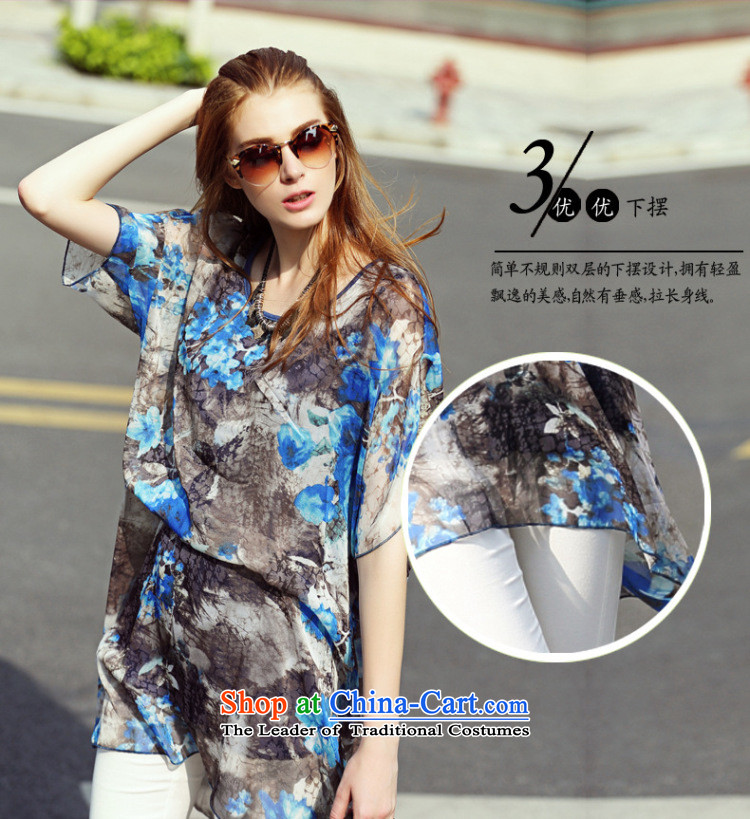 2015 summer morning to the new Europe and to increase the number of women with long in stamp duty relaxd dress thick mm wild color plane ink dress map color 3XL( suitable for 140-150catties) Picture, prices, brand platters! The elections are supplied in the national character of distribution, so action, buy now enjoy more preferential! As soon as possible.