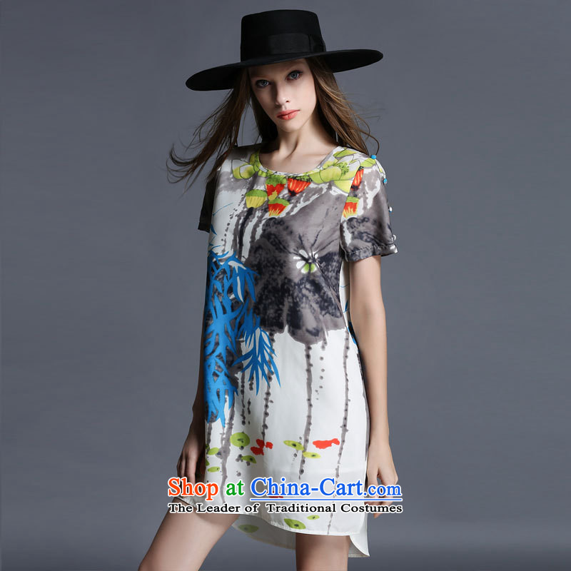 Improving access of thick large sister 2015 Women's summer to intensify the skirt niba stamp Sau San loose video thin chiffon colored XXXXL, 1936 skirt picture improving access (MUFUNA) , , , shopping on the Internet