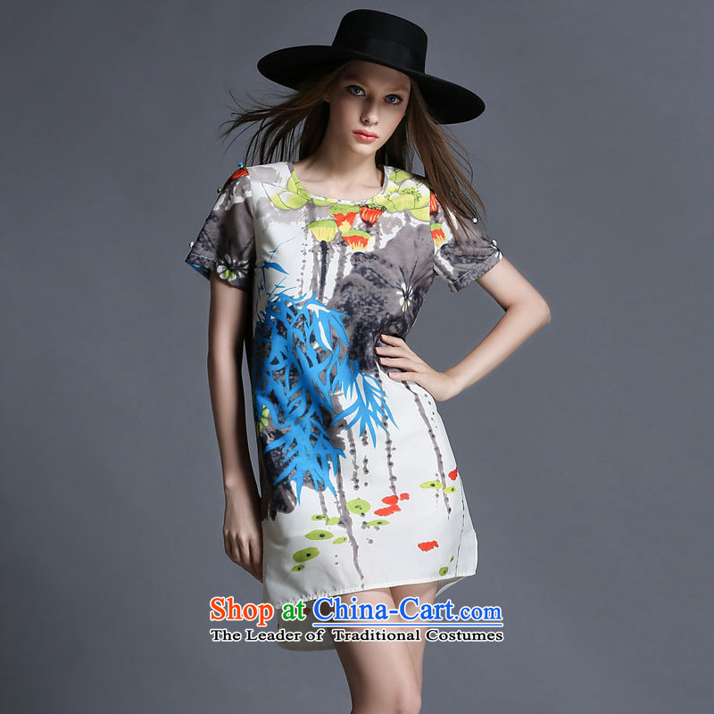 Improving access of thick large sister 2015 Women's summer to intensify the skirt niba stamp Sau San loose video thin chiffon colored XXXXL, 1936 skirt picture improving access (MUFUNA) , , , shopping on the Internet