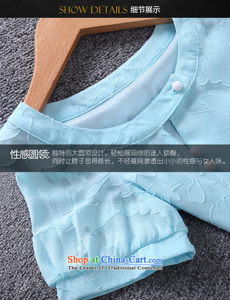 Improving access of thick large sister women 2015 Summer new water-soluble, the floral decorations of the thin solid color graphics Sau San wild T-shirt 1929 light blue XL Photo, prices, brand platters! The elections are supplied in the national character of distribution, so action, buy now enjoy more preferential! As soon as possible.