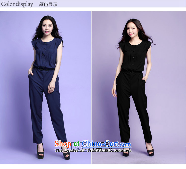 Indulge larger female persons summer thick new XL version won round-neck collar leisure suits TROUSERS-trousers RMB 37.23 dark blue XXL picture, prices, brand platters! The elections are supplied in the national character of distribution, so action, buy now enjoy more preferential! As soon as possible.