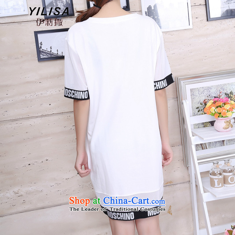 To increase the number YILISA Women's Summer thick mm video thin dresses 200 catties. Long Beauty Figure forming the relaxd dress Y9107 white XXL, Elizabeth (YILISA sub-shopping on the Internet has been pressed.)