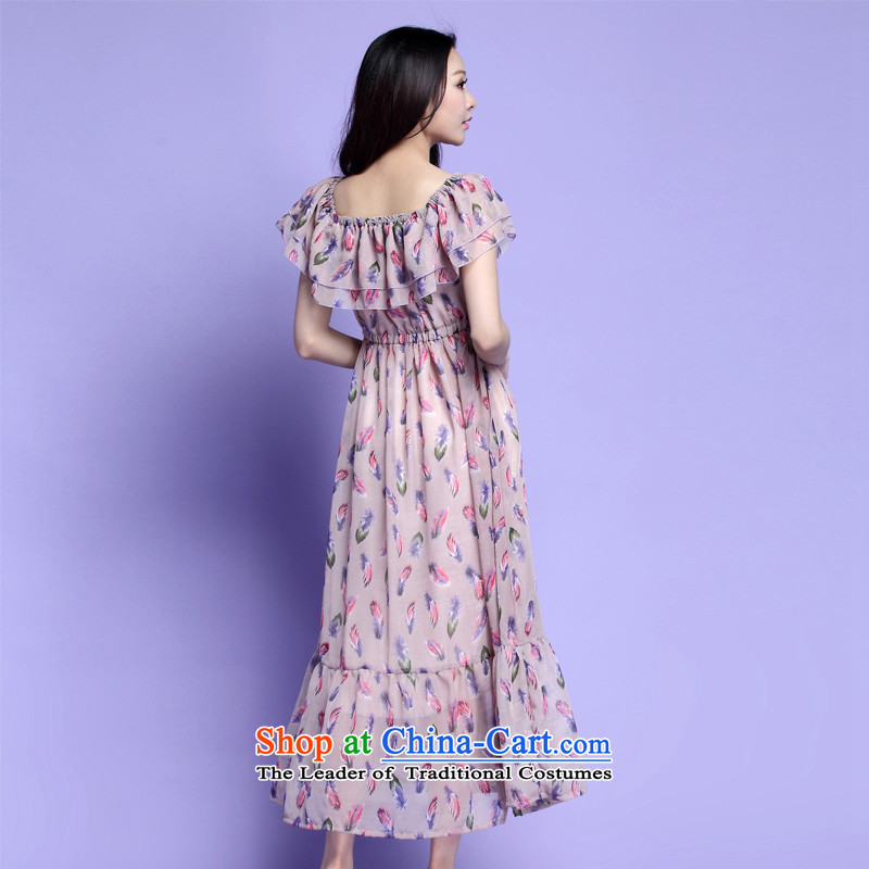 Coveted summer to xl female billowy flounces thick people chiffon saika beach long skirt skirt 3720 apricot XXXL, coveted (tanai) , , , shopping on the Internet