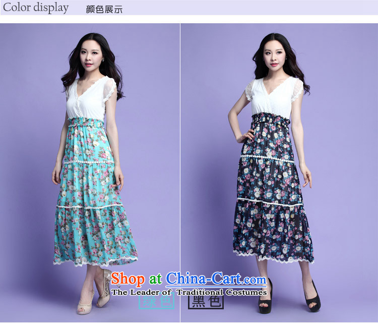 Coveted summer xl female thick sister two fake chiffon lace floral long skirt suits 3725 Green XXXL picture, prices, brand platters! The elections are supplied in the national character of distribution, so action, buy now enjoy more preferential! As soon as possible.