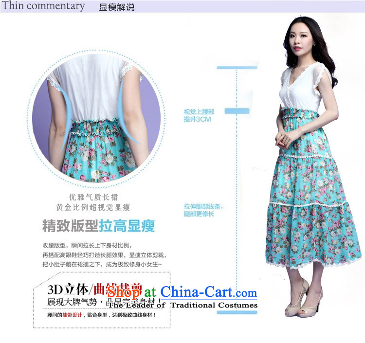 Coveted summer xl female thick sister two fake chiffon lace floral long skirt suits 3725 Green XXXL picture, prices, brand platters! The elections are supplied in the national character of distribution, so action, buy now enjoy more preferential! As soon as possible.