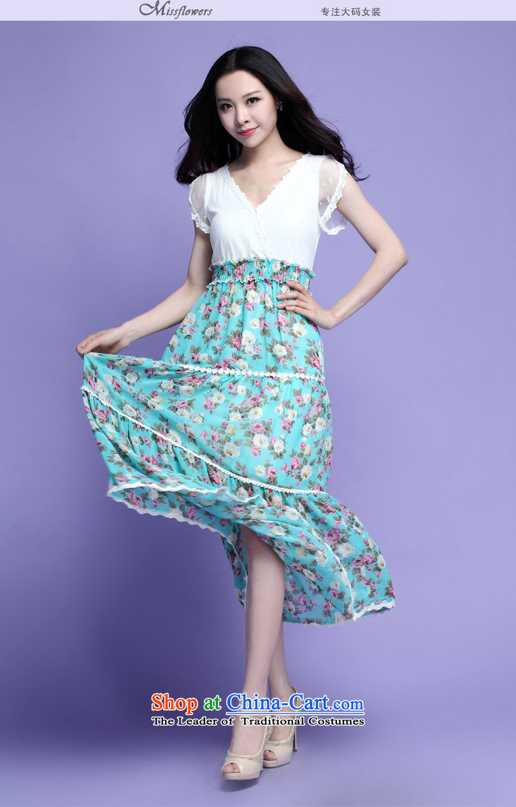 Coveted summer xl female thick sister two fake chiffon lace floral long skirt suits 3725 Green XXXL picture, prices, brand platters! The elections are supplied in the national character of distribution, so action, buy now enjoy more preferential! As soon as possible.