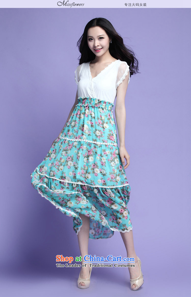 Coveted summer xl female thick sister two fake chiffon lace floral long skirt suits 3725 Green XXXL picture, prices, brand platters! The elections are supplied in the national character of distribution, so action, buy now enjoy more preferential! As soon as possible.
