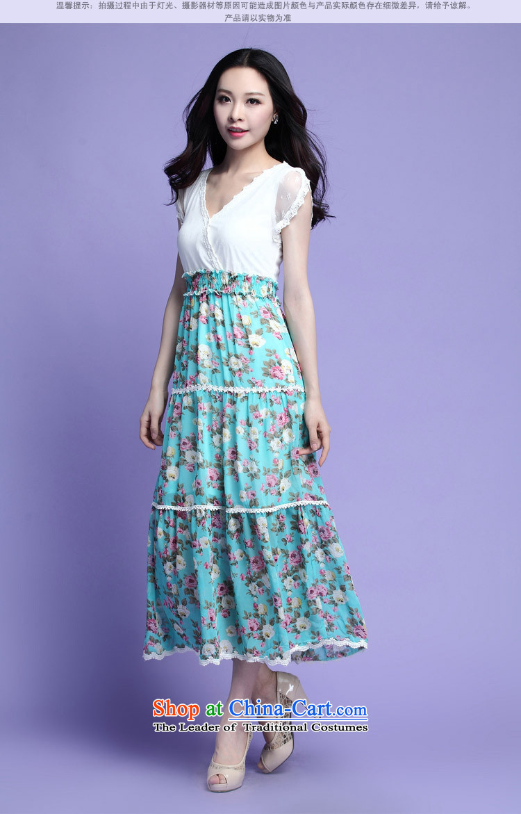 Coveted summer xl female thick sister two fake chiffon lace floral long skirt suits 3725 Green XXXL picture, prices, brand platters! The elections are supplied in the national character of distribution, so action, buy now enjoy more preferential! As soon as possible.