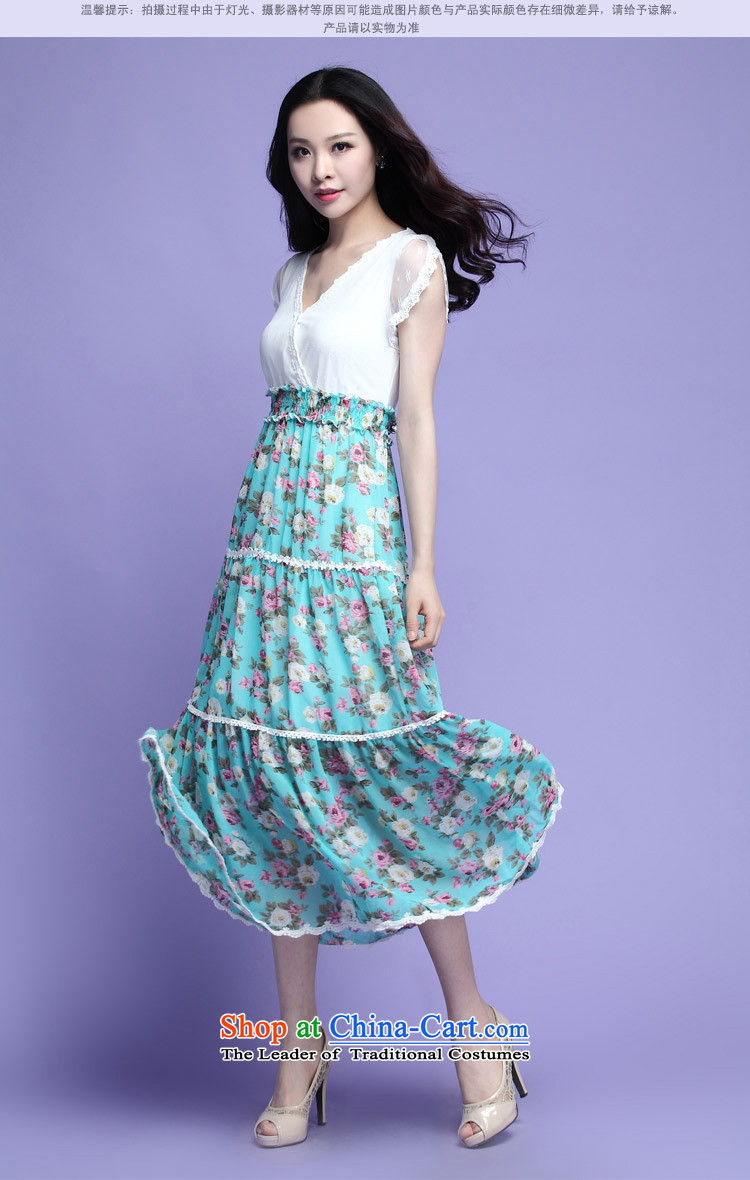 Coveted summer xl female thick sister two fake chiffon lace floral long skirt suits 3725 Green XXXL picture, prices, brand platters! The elections are supplied in the national character of distribution, so action, buy now enjoy more preferential! As soon as possible.