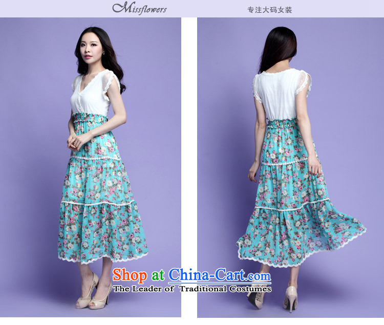 Coveted summer xl female thick sister two fake chiffon lace floral long skirt suits 3725 Green XXXL picture, prices, brand platters! The elections are supplied in the national character of distribution, so action, buy now enjoy more preferential! As soon as possible.