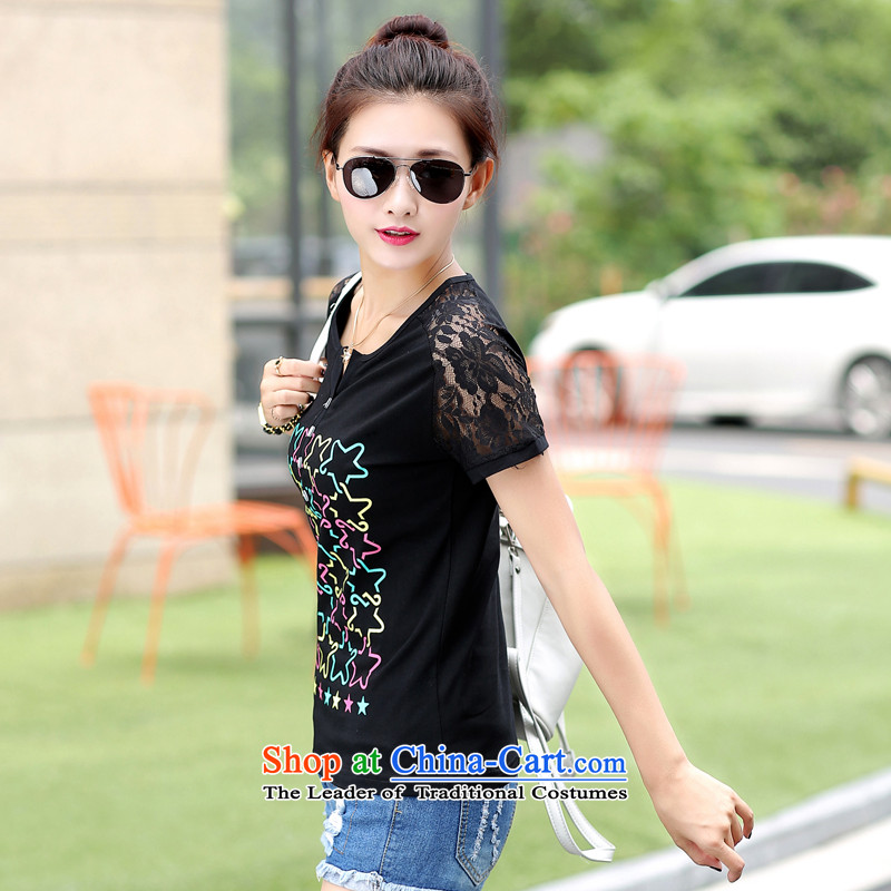 O can be increased by 2015 Robin to persons of thick women large summer compassionate round-neck collar loose short-sleeved T-shirt 3XL( black), the burden of recommendations 145-160 can be robin (AOKROBIN) , , , shopping on the Internet