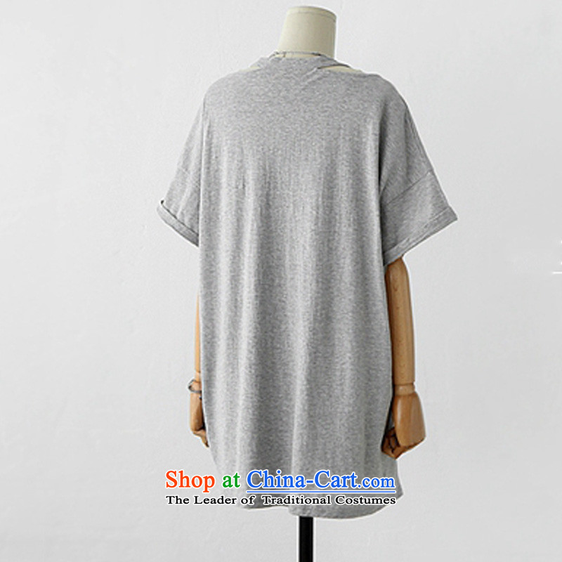 O Ya-ting 2015 Summer new to increase women's code thick mm Korean Version V-neck shirt   short-sleeved T-shirt gray XL 115-128 recommends that you, O Jacob aoyating Ting () , , , shopping on the Internet