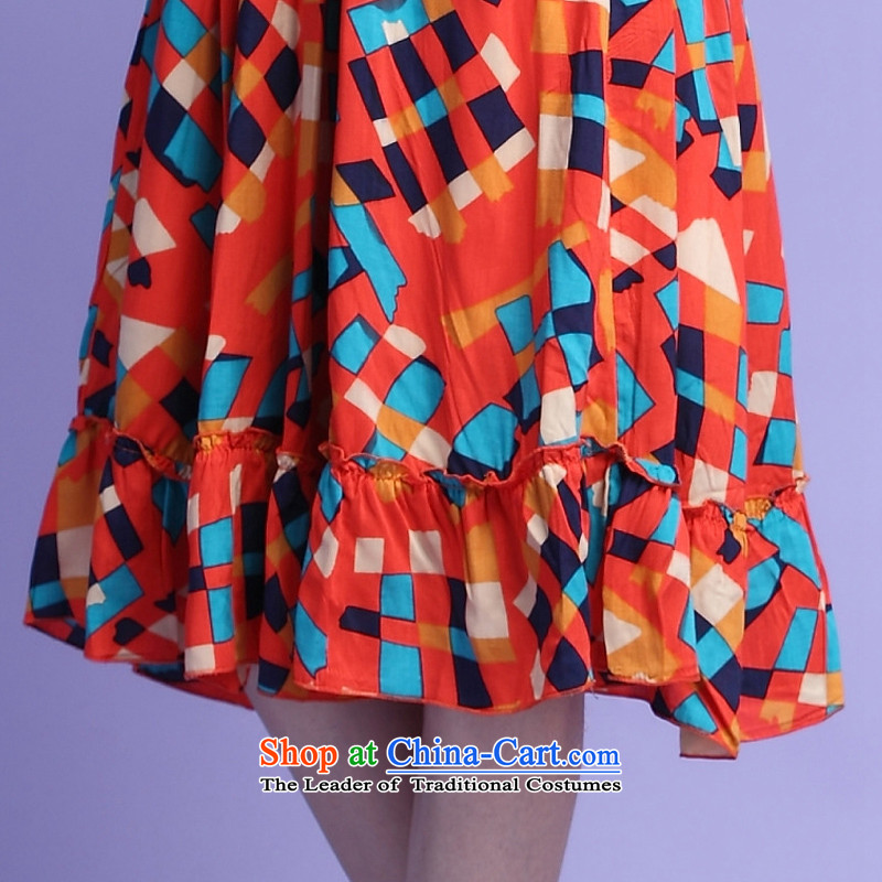 Coveted thick sister larger women's summer thick mm chiffon shawl strap dresses really two kits was 3727 ORANGE XXXL, coveted (tanai) , , , shopping on the Internet