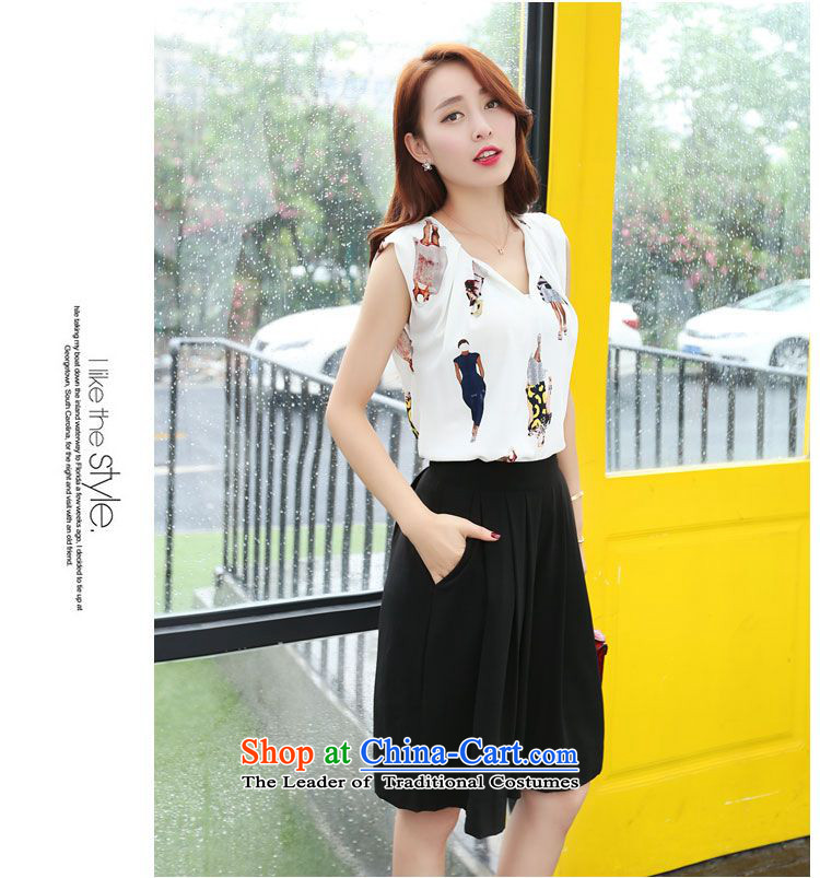 Sophie   2015 summer left kit Korean female chiffon stamp V-Neck +5 hours skirt trousers Kit Video thin two kits figure as the primary image, prices, XXL brand platters! The elections are supplied in the national character of distribution, so action, buy now enjoy more preferential! As soon as possible.