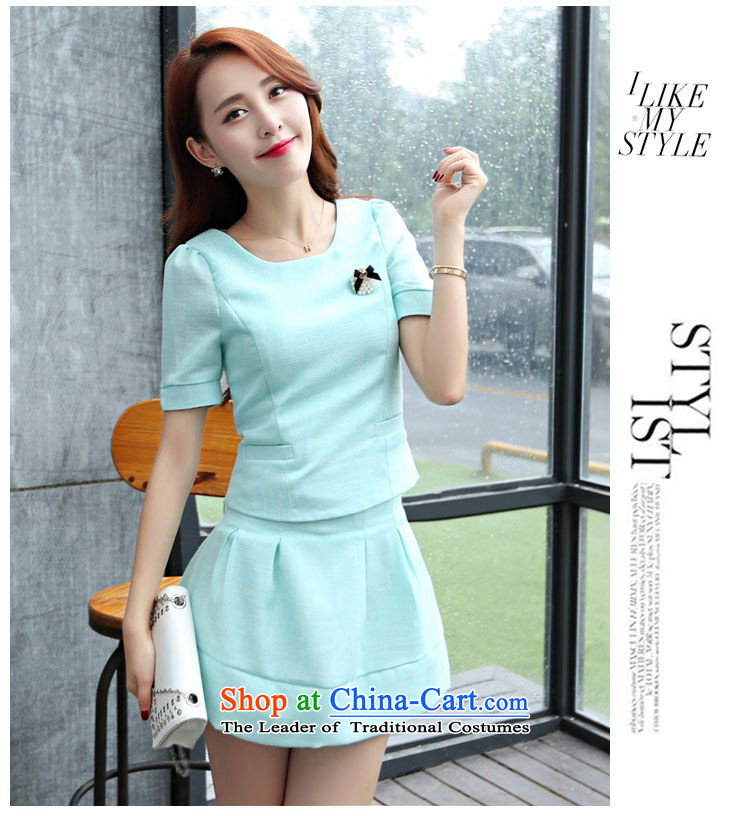    2015 Summer Sophie left Korean female kit sweet scent of small wind cotton linen short-sleeved T-shirt + skirt trousers two kits green M picture, prices, brand platters! The elections are supplied in the national character of distribution, so action, buy now enjoy more preferential! As soon as possible.