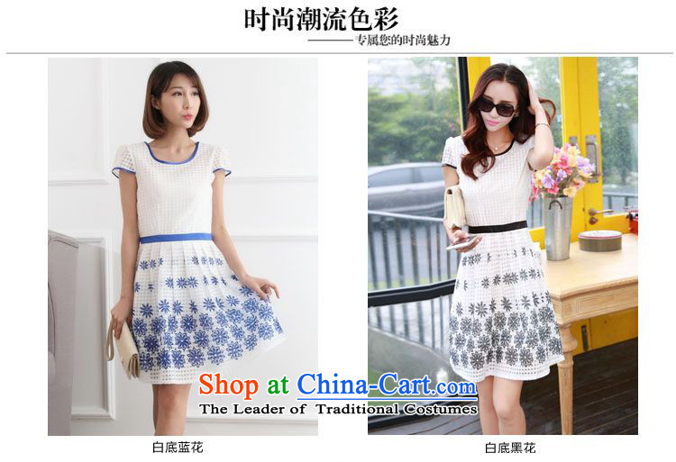   2015 Summer Sophie left Korean female sweet Sau San positioning the stamp of short-sleeved Sau San female dresses skirt blue on white flowers L picture, prices, brand platters! The elections are supplied in the national character of distribution, so action, buy now enjoy more preferential! As soon as possible.