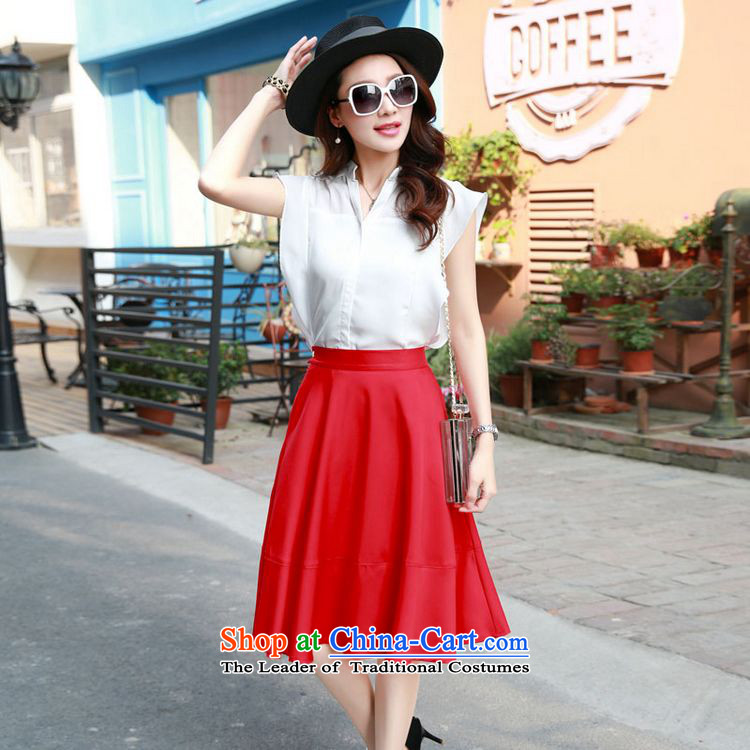    2015 Summer Sophie left Korean female chiffon shirt + Great Circle swing skirt two kits video thin stylish package dresses red XL Photo, prices, brand platters! The elections are supplied in the national character of distribution, so action, buy now enjoy more preferential! As soon as possible.