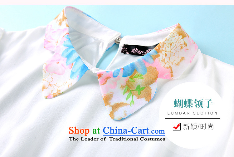 The 2015 edition of the new Korean) for Sun Flower stamp butterfly chiffon long skirt thick mm xl women's elegant and stylish Foutune of video thin resort blue skirt to large 3XL 150-165¨catty picture, prices, brand platters! The elections are supplied in the national character of distribution, so action, buy now enjoy more preferential! As soon as possible.