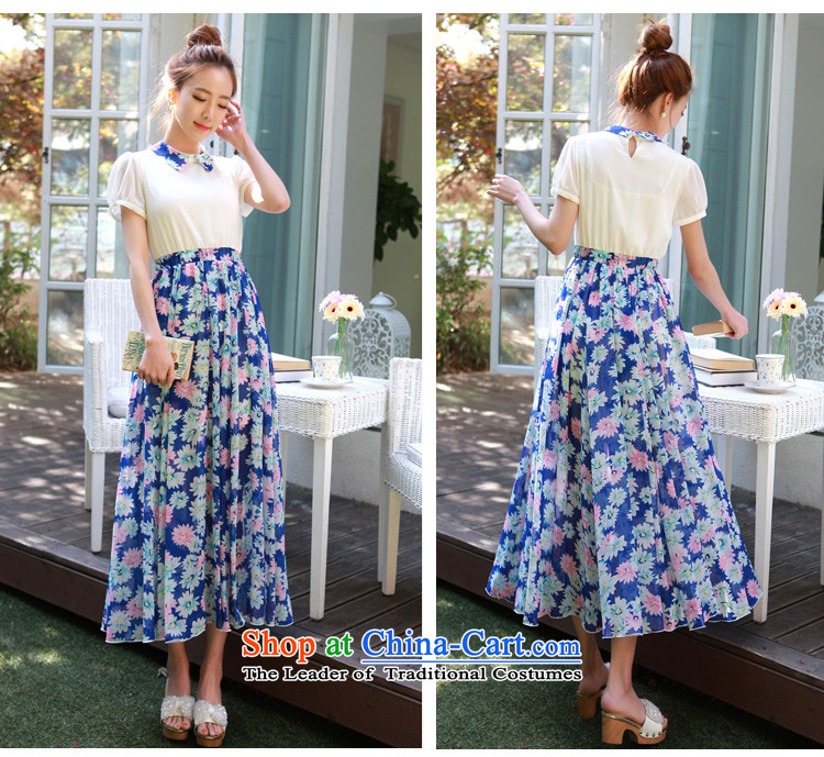 The 2015 edition of the new Korean) for Sun Flower stamp butterfly chiffon long skirt thick mm xl women's elegant and stylish Foutune of video thin resort blue skirt to large 3XL 150-165¨catty picture, prices, brand platters! The elections are supplied in the national character of distribution, so action, buy now enjoy more preferential! As soon as possible.