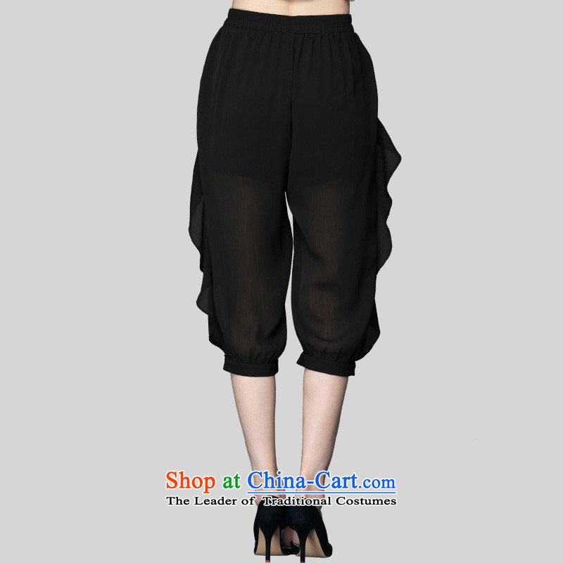2015 summer morning to new to increase women who are video decode thin wild Harun 7 chiffon , Mr female trousers mm thick black trousers XL( leisure. Suitable for 120-135) morning to , , , catty shopping on the Internet