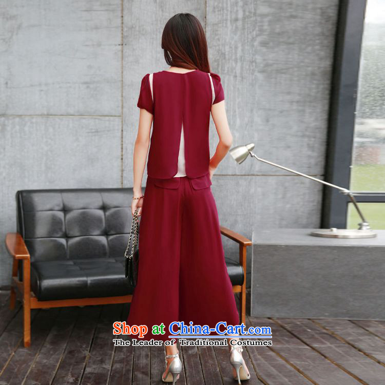 Sophie   2015 summer left Western women chiffon shirt 9 wide-legged pants two kits female stylish Sau San Kit wine red XXL picture, prices, brand platters! The elections are supplied in the national character of distribution, so action, buy now enjoy more preferential! As soon as possible.