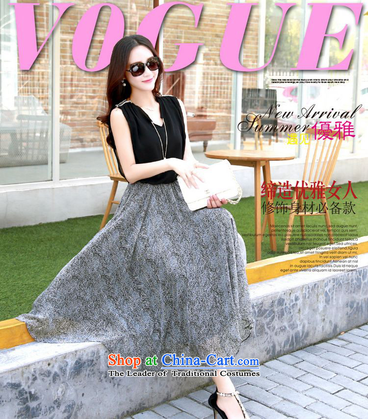    2015 Summer Sophie left Korean female stamp chiffon stitching sleeveless dresses video thin black long skirt Sau San L picture, prices, brand platters! The elections are supplied in the national character of distribution, so action, buy now enjoy more preferential! As soon as possible.