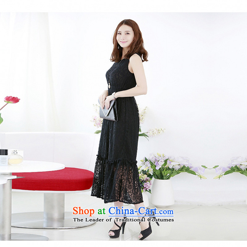 C.o.d. 2015 Summer new dresses sourcing Korean new summer, lace stylish black XXXL temperament long skirt