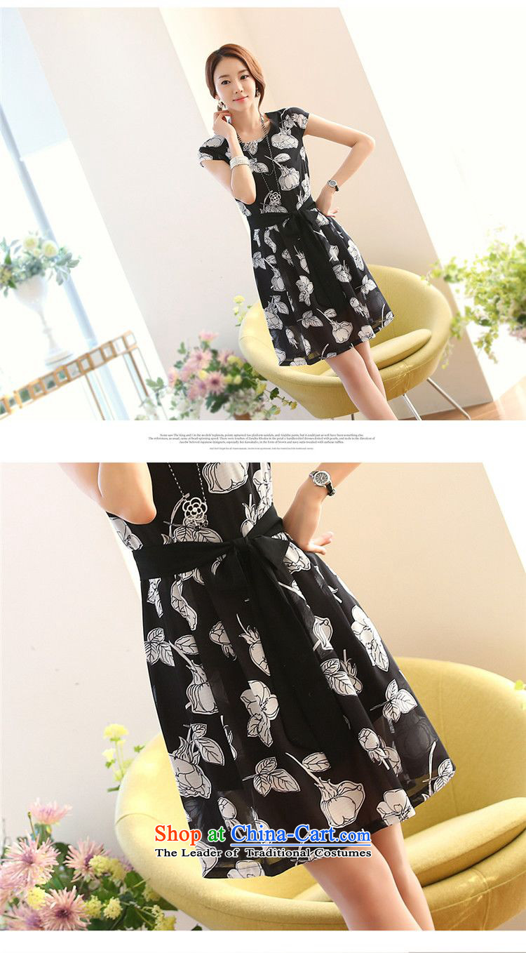    2015 Summer Sophie left Korean female sweet stamp chiffon Sau San short-sleeved dresses larger female white XL pictures, skirts price, brand platters! The elections are supplied in the national character of distribution, so action, buy now enjoy more preferential! As soon as possible.