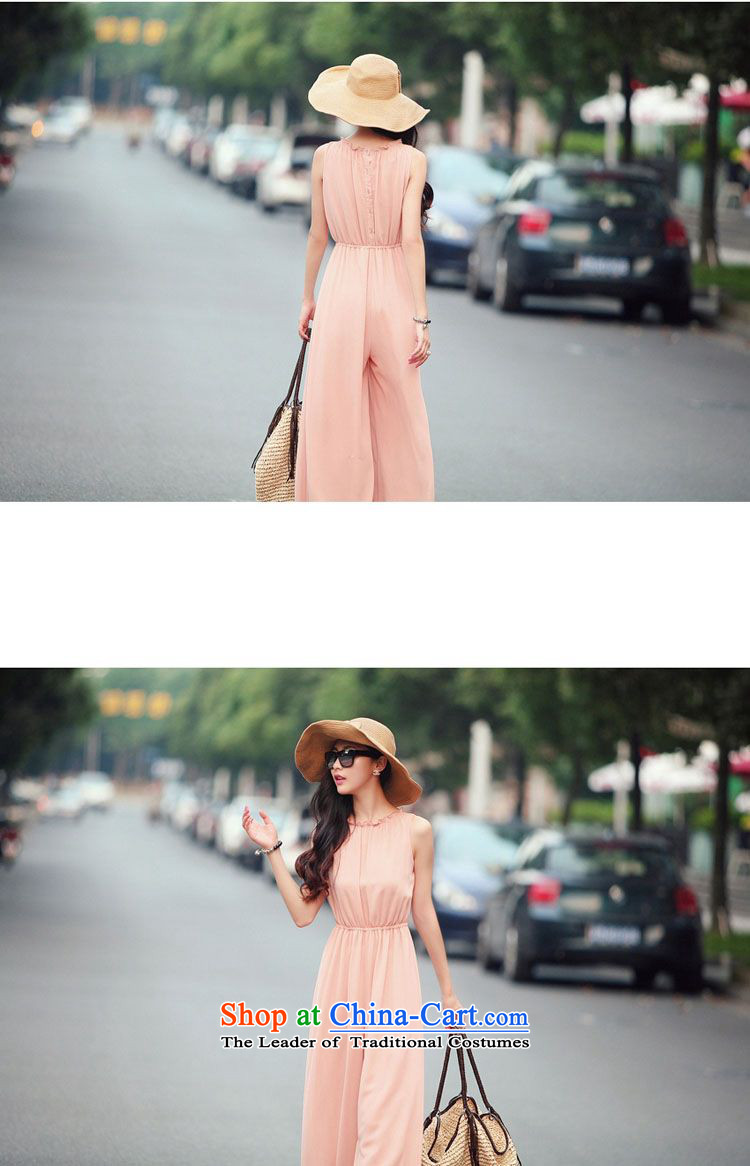    2015 Summer Sophie left Korean women both before and after passing through the chiffon sleeveless body slimming trousers trousers navy blue M picture, prices, brand platters! The elections are supplied in the national character of distribution, so action, buy now enjoy more preferential! As soon as possible.