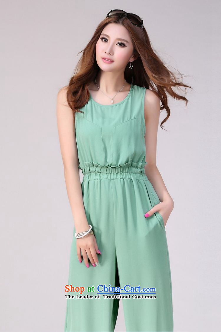   2015 Summer Sophie left Korea women who are graphics version thin sleeveless relaxd casual trousers and widen their trousers green S picture, prices, brand platters! The elections are supplied in the national character of distribution, so action, buy now enjoy more preferential! As soon as possible.