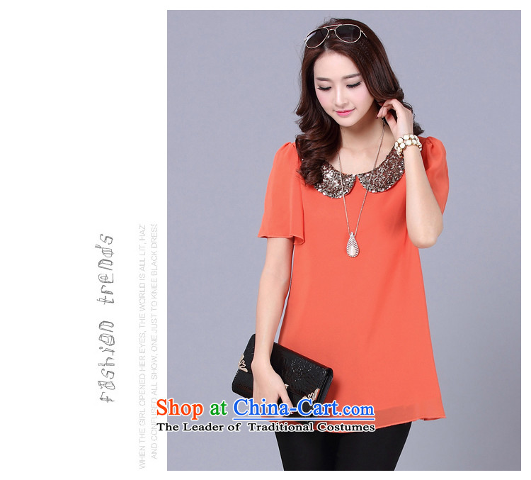 Morning to 2015 mm thick summer new to xl female Korean relaxd casual dolls for video thin film on horn chiffon shirt-sleeves T-shirt female clothes for the burden of blue 4XL( 150 - 160131) Picture, prices, brand platters! The elections are supplied in the national character of distribution, so action, buy now enjoy more preferential! As soon as possible.