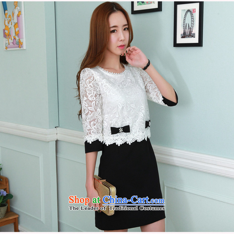 C.o.d. 2015 Summer new stylish casual stylish Korean classic lace stitching elegance video thin black skirt M JIRAN Tune , , , shopping on the Internet