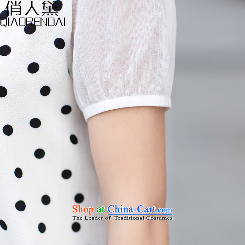 People are female Doi short-sleeved shirt women chiffon 2015 Summer Korea Women's code version of large in long thick mm small female white M for the Netherlands people Doi (QIAORENDAI) , , , shopping on the Internet