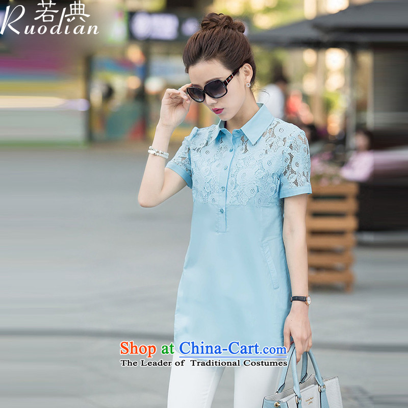 If the code to increase the number of women with a checkmark spend engraving thick sister short-sleeved shirt chiffon thick blue shirt thin graphics MM M, if code (ruodian) , , , shopping on the Internet