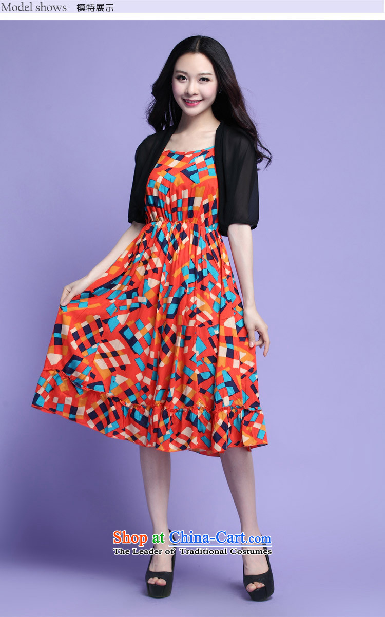 C.o.d. 2015 Summer new Korean large stylish thick MM video thin really two straps saika billowy flounces relaxd dress chiffon jacket orange XL Photo, prices, brand platters! The elections are supplied in the national character of distribution, so action, buy now enjoy more preferential! As soon as possible.