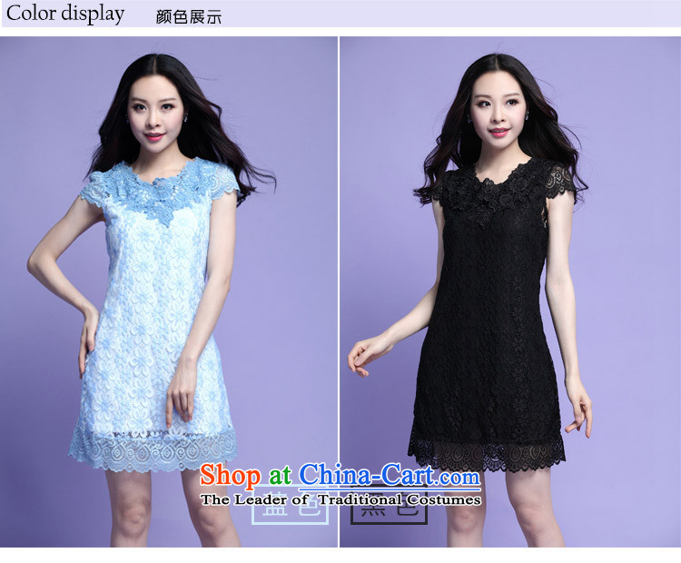 C.o.d. Package Mail 2015 Summer new Korean large stylish thick MM Sau San video engraving thin lace collar A short-sleeved black skirt 4XL Photo, prices, brand platters! The elections are supplied in the national character of distribution, so action, buy now enjoy more preferential! As soon as possible.