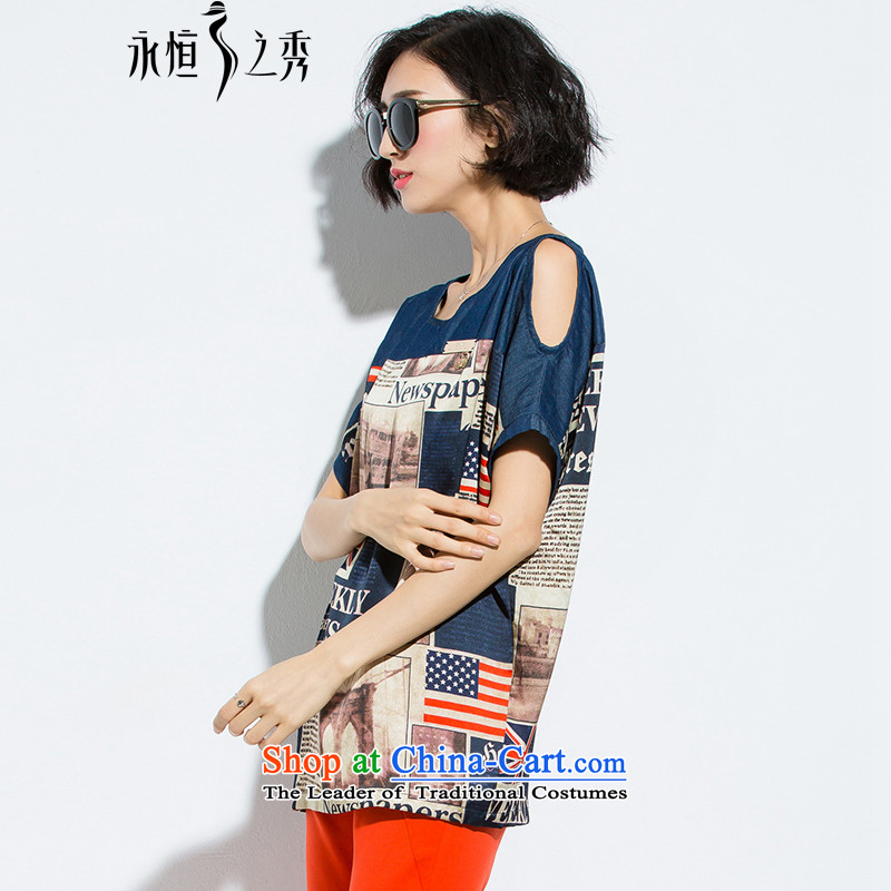 The Eternal Soo-to increase women's thick mm Summer 2015 new products loose video thin England wind stamp short-sleeved T-shirt map color XL, eternal Soo , , , shopping on the Internet