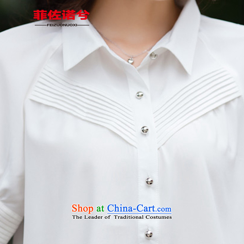 The officials of the fuseau larger female back lace stitching to xl short-sleeved shirt thick mm loose white shirt 4XL, chiffon fuseau Mano turbid , , , shopping on the Internet