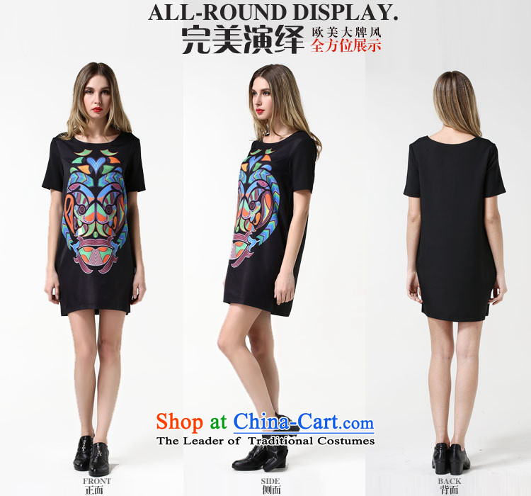 Elizabeth discipline New Europe and the 2015 Summer High-end boutique relaxd stylish large female masks stamp thick MM short-sleeved dresses 1890- 4XL Photo Black, prices, brand platters! The elections are supplied in the national character of distribution, so action, buy now enjoy more preferential! As soon as possible.