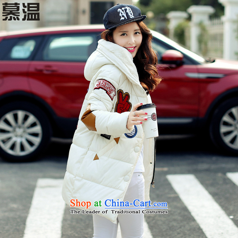 The temperature of the Winter 2015 new larger women in MM thick rabbit hair for badge put long cotton coat female loose video thin 9020 XL, the temperature of the White.... , , , shopping on the Internet