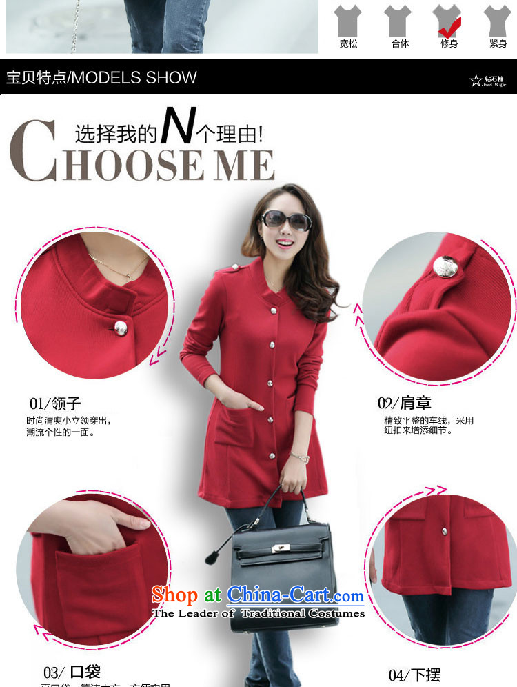 The Doi larger female autumn replacing thick mm Fall/Winter Collections 2015 new Korean version thin to thick sister xlarge knitwear cardigan long jacket, wine red 4XL Photo, prices, brand platters! The elections are supplied in the national character of distribution, so action, buy now enjoy more preferential! As soon as possible.