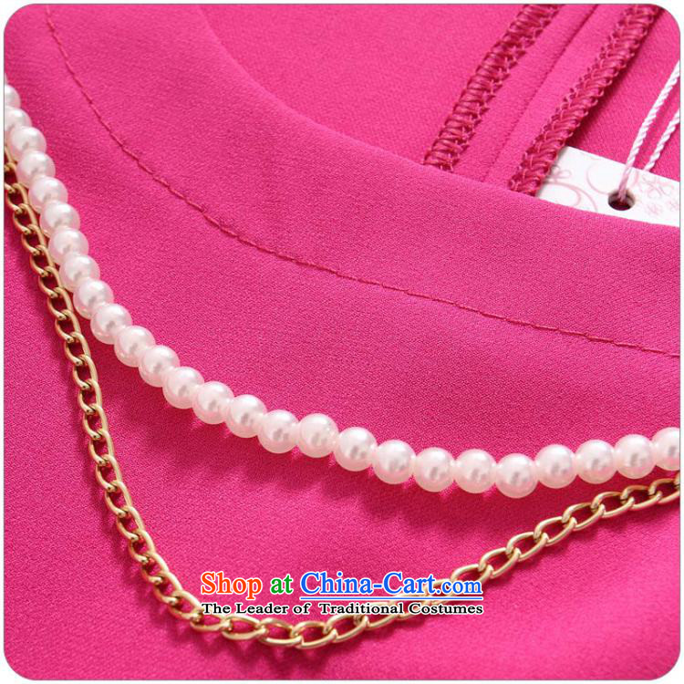 C.o.d. 2015 Summer new Korean fashion OL commuter attire elegant bead chain foutune round-neck collar short-sleeved sexy larger Fat MM dresses in red L picture, prices, brand platters! The elections are supplied in the national character of distribution, so action, buy now enjoy more preferential! As soon as possible.
