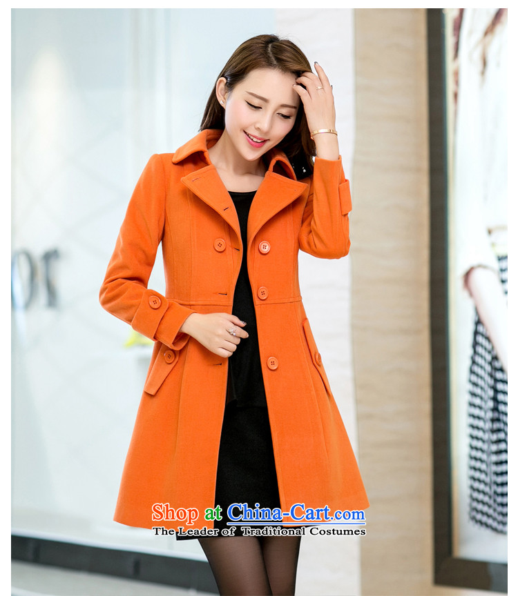 Julie M 2015 Autumn new larger female Korean version in the long hair of Sau San? jacket coat female 108-11 Orange S picture, prices, brand platters! The elections are supplied in the national character of distribution, so action, buy now enjoy more preferential! As soon as possible.