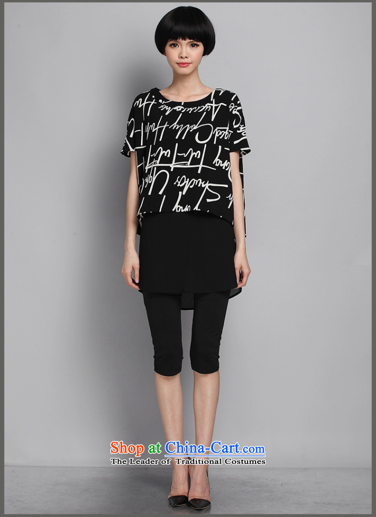 2015 Summer Zz&ff new larger women in long holidays two short-sleeved T-shirt chiffon TX8060 female black XXL picture, prices, brand platters! The elections are supplied in the national character of distribution, so action, buy now enjoy more preferential! As soon as possible.