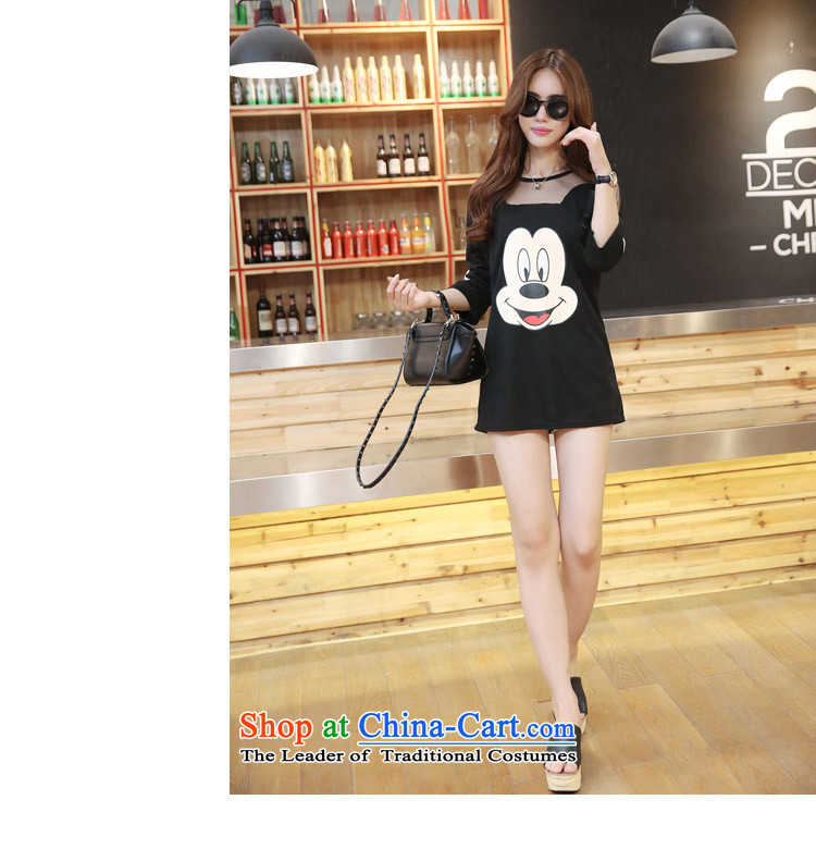 Install the latest Autumn 2015 Zz&ff) larger female thick sister cartoon series spell skirt stamp 200 catties loose gauze shirt, forming the Netherlands proposal 165-200 XXXL( black catty) Picture, prices, brand platters! The elections are supplied in the national character of distribution, so action, buy now enjoy more preferential! As soon as possible.