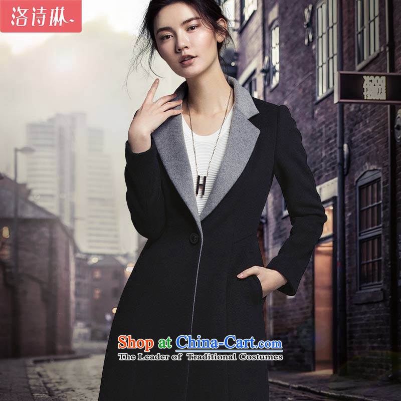 The poem Lin 2015 LUXLEAD winter clothes for the new roll collar in long minimalist temperament coats and elegant black hair? L