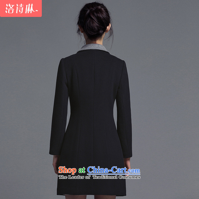 The poem Lin 2015 LUXLEAD winter clothes for the new roll collar in long minimalist temperament coats and elegant black hair? , Ms Elsie, L, rim (LUXLEAD) , , , shopping on the Internet