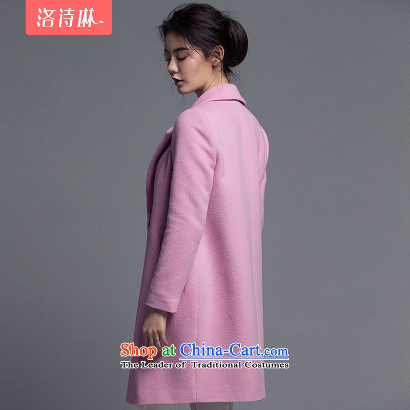 The poem Lin 2015 LUXLEAD winter clothing new products for reverse collar double row is long minimalist Korean jacket coat female gross? M4 poem pink-rim (LUXLEAD) , , , shopping on the Internet