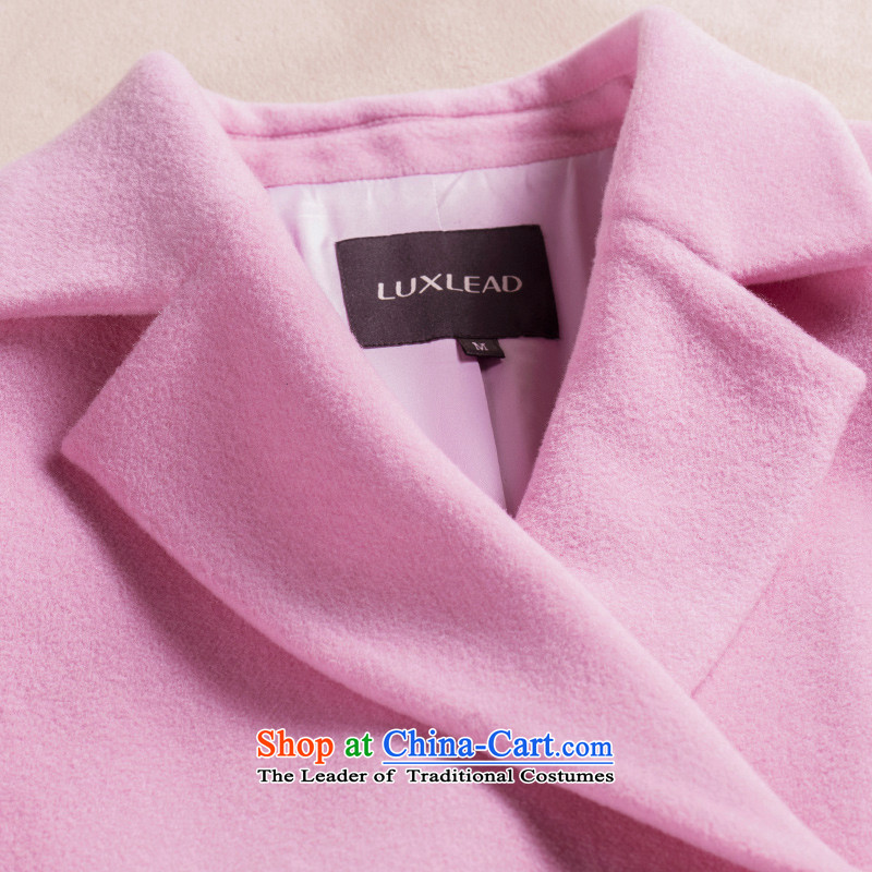 The poem Lin 2015 LUXLEAD winter clothing new products for reverse collar double row is long minimalist Korean jacket coat female gross? M4 poem pink-rim (LUXLEAD) , , , shopping on the Internet
